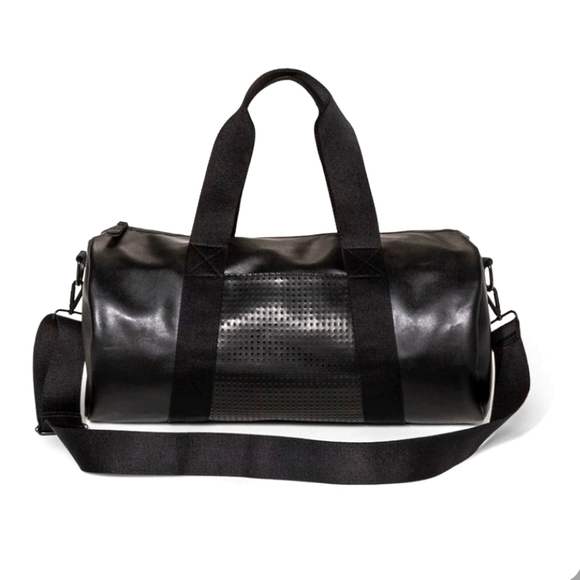 Mossimo Supply Co. Unisex Gym Duffel Bag | Crossbody Tote | Faux Leather Black - Picture 1 of 8